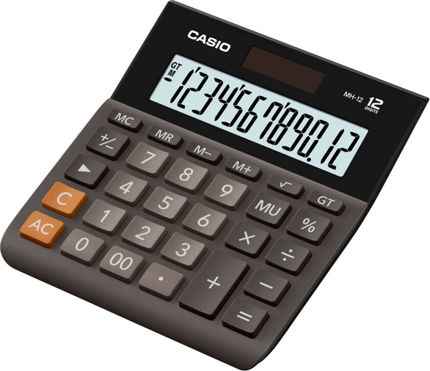 Bordkalkulator CASIO MH-12, 127 x 136,5 x 28,8 mm, svart