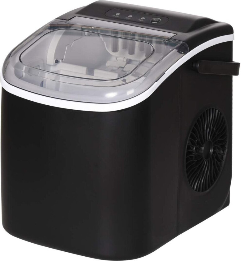 HOMCOM isbitmaskin isbitmaskin 9 terninger klare på 6-12 minutter, 12 KG/24 H, vannstasjon med 1,3 L vanntank, svart