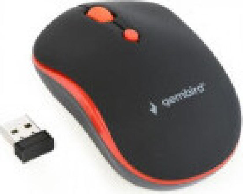 MUSW-4B-03-R - mouse - 2.4 GHz - black / red - Mus - Optisk - 4 - Rød