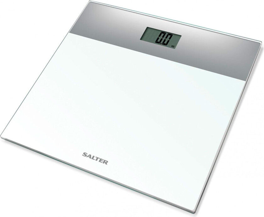9206 SVWH3R, Elektronisk personvekt, 180 kg, 100 g, kg,lb,st, Rektangel, Sølv, Hvit