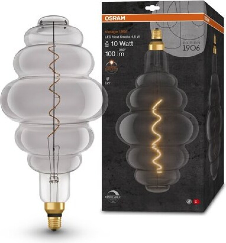 1906 LED-nest røykspiralfil ul tynn 4,8W/818 E27 dim