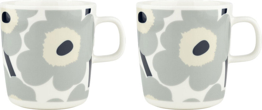 Unikko krus 40 cl 2-pakning White-light grey-sand-dark blue