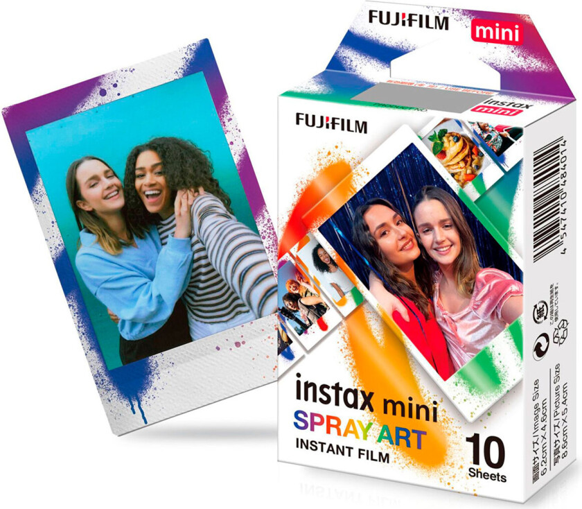 Instax Mini Spray Art - Hurtigvirkende fargefilm - ISO 800 - 10 eksponeringer