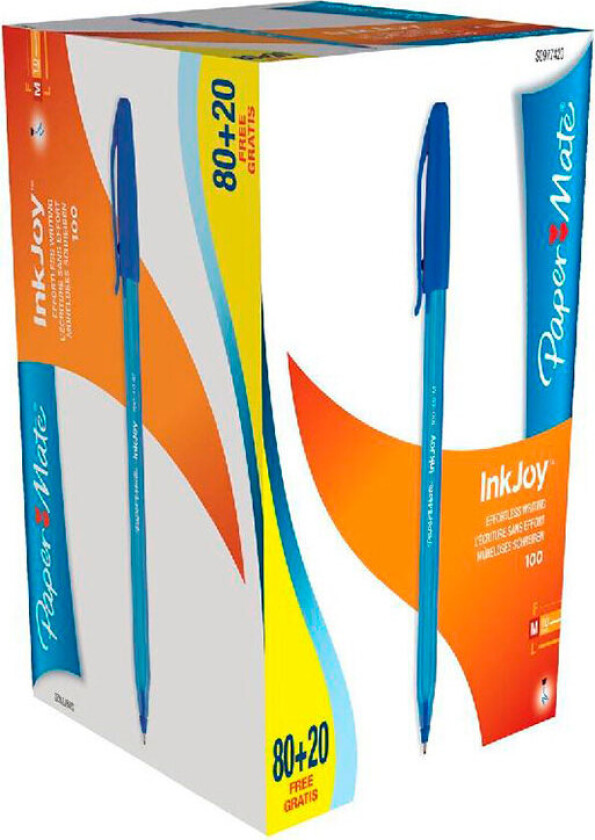 Bilde av Paper Mate InkJoy 100 - Kulepenn - blå - 1 mm - medium (en pakke 100)