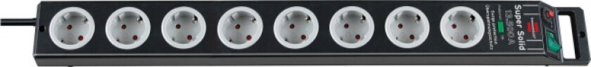 brennenstuhl Super-Solid Line - Overspenningsavleder - utgangskontakter: 8 - svart, lysegrå