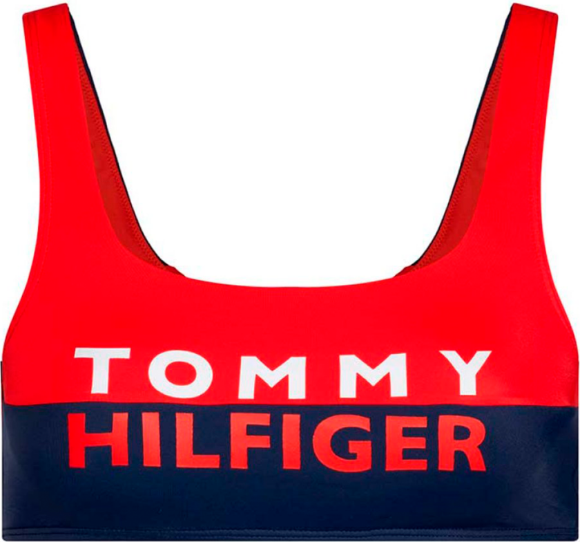 Tommy Hilfiger Bralette Bikini Top, Farge: Rød/blå, Størrelse: S, Kvinner