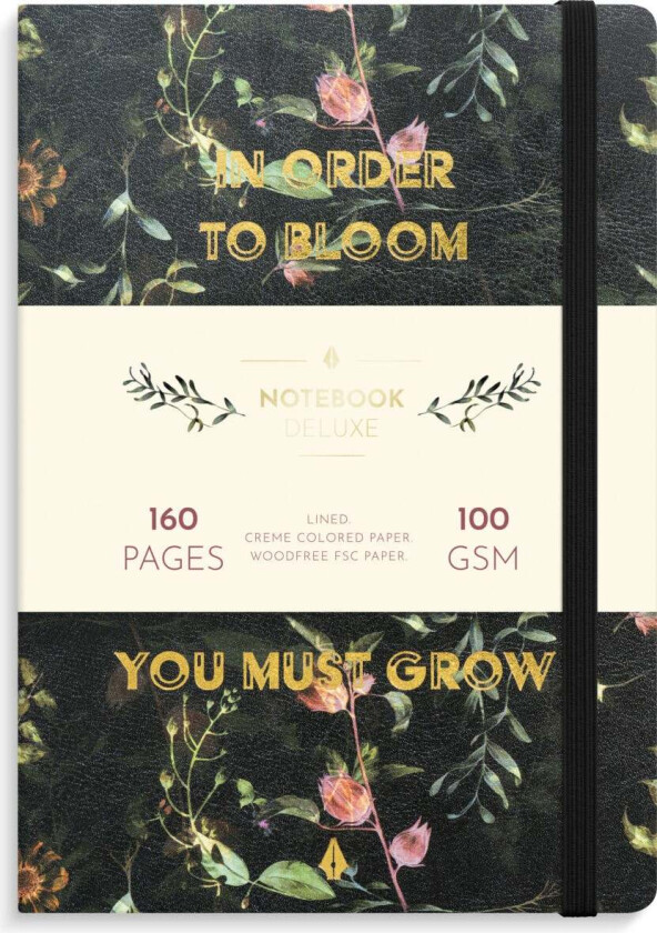 Notatbok A5 linjert Deluxe Flower
