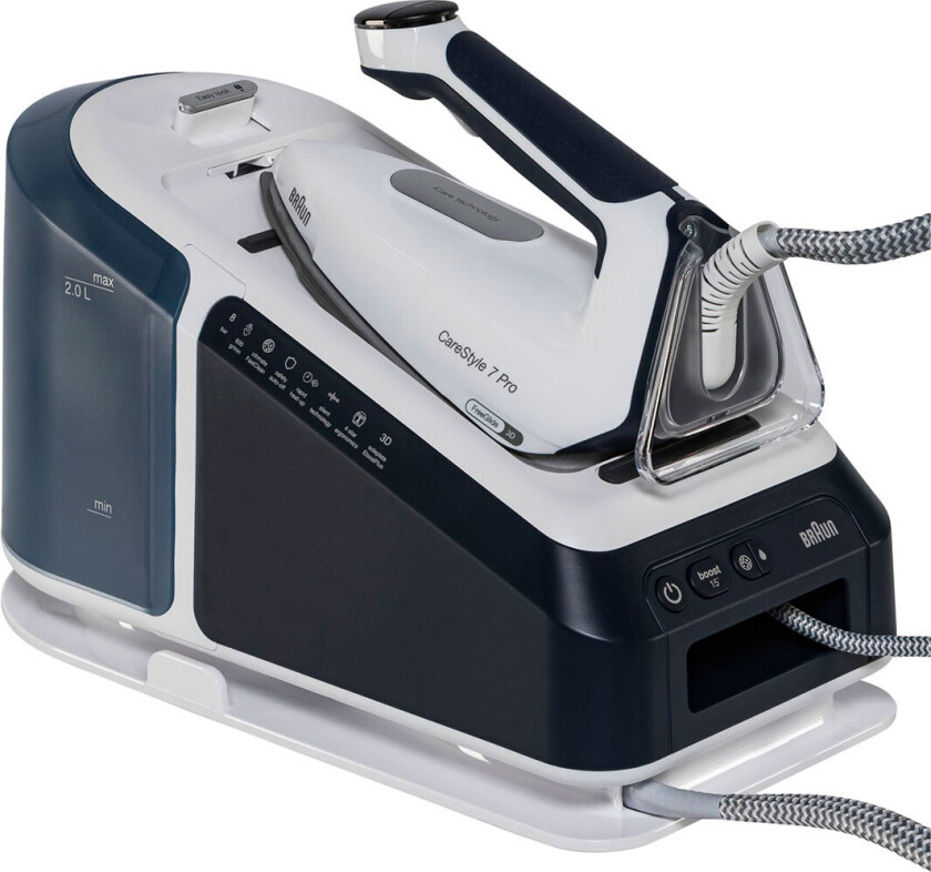 CareStyle 7 Pro IS 7282 BL - Dampstrykejern med automatisk slukking - såleplate: EloxalPlus FreeGlide 3D - 2700 W - blå