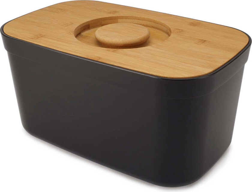 Joseph Joseph Bread Bin, Rektangulær, Sort, Bamboo, Plast, Tre, Bamboo, 180 mm