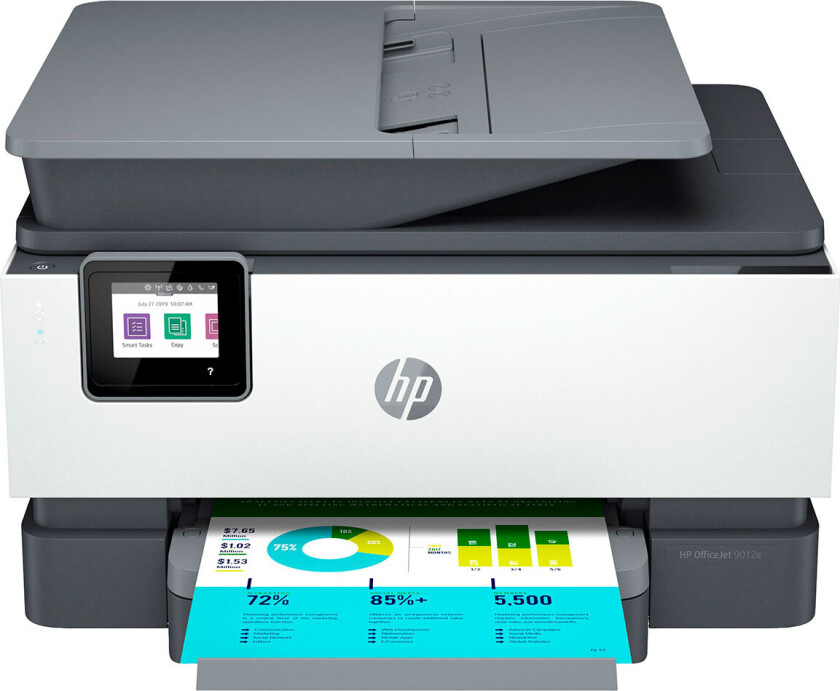 OfficeJet Pro 9012e All-in-One-skriver, Farge, Skriver for Små kontorer, Skriv ut, kopier, skann, faks, Trådløst; +; Instant Ink-kvalifisert; Automatisk dokumentmater