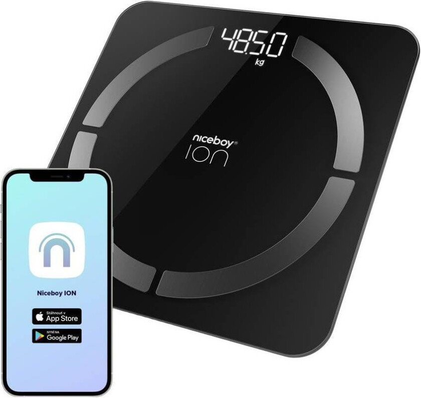 ION Smart Scale - Bluetooth / Wifi Kroppsanalyse Badevekt - Svart