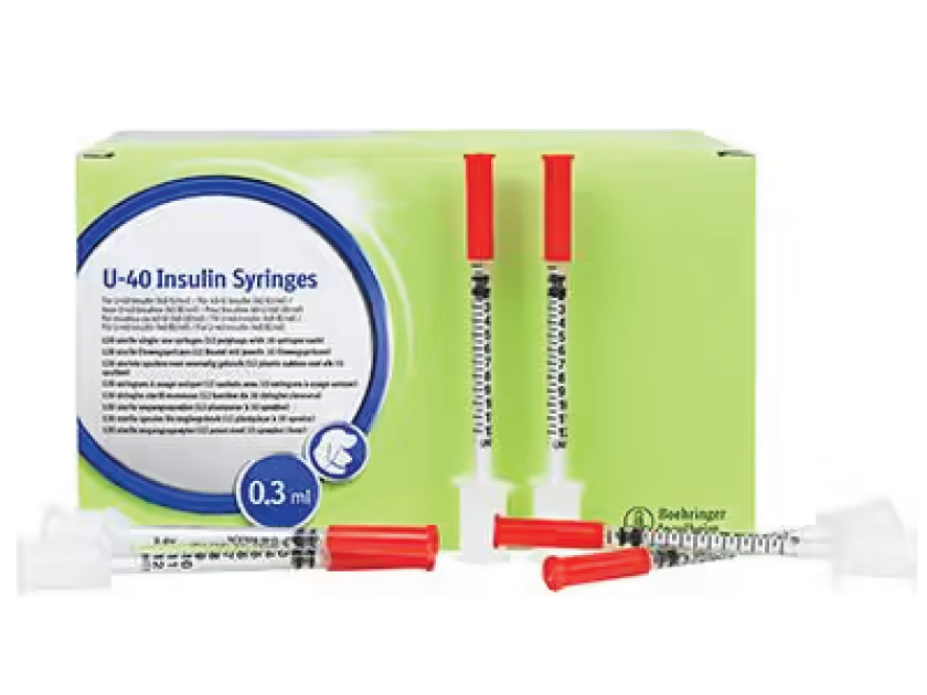 U-40 insulin sprøyte 0,3 ml, 120 stk