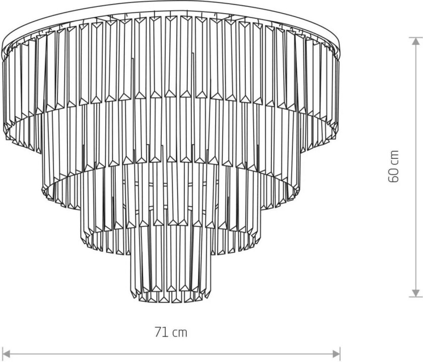 Cristal taklampe L - Sølv