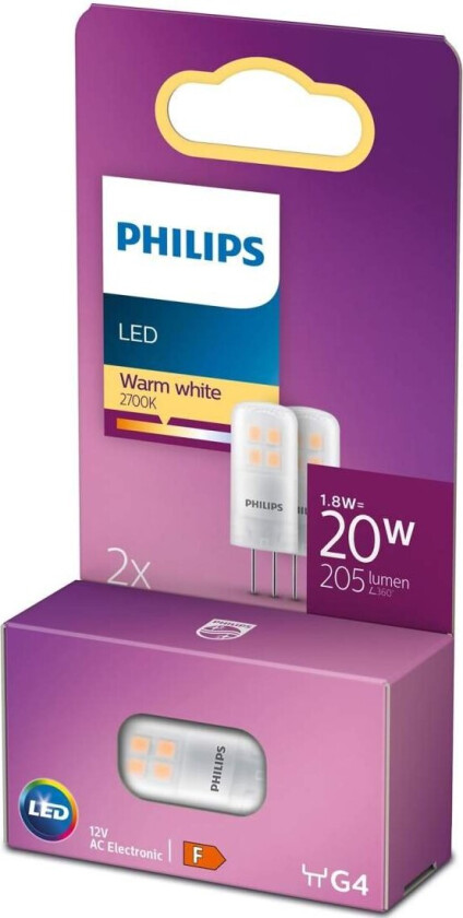 LED-lyspære Capsule 1,8W/830 (20W) 2-pack G4