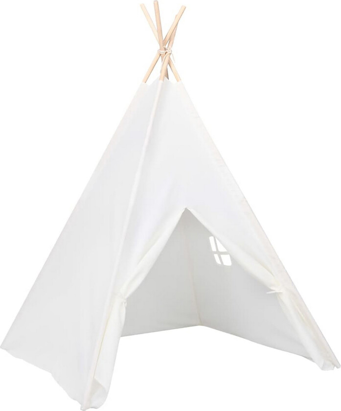 Tipi-telt for barn med pose ferskenhud hvit 120x120x150 cm