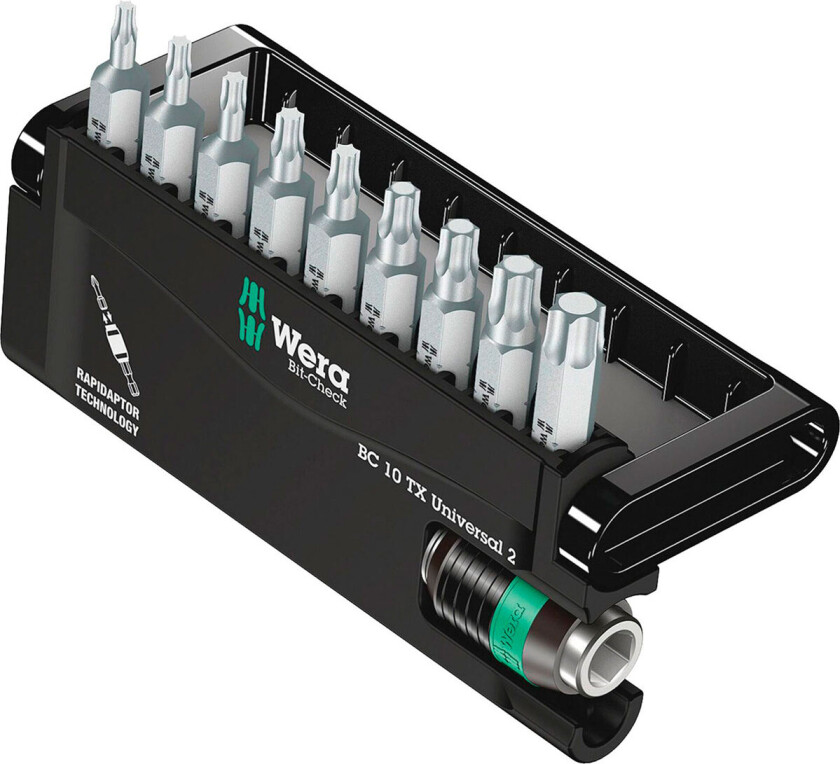 05057115001, 9 stykker, Torx, TX10, TX15, TX20, TX25, TX30, TX40, TX6, TX8, TX9, Rustfritt stål, 1x 1/4"x50 mm 1x TX 10x25 mm 1x TX 15x25 mm 1x