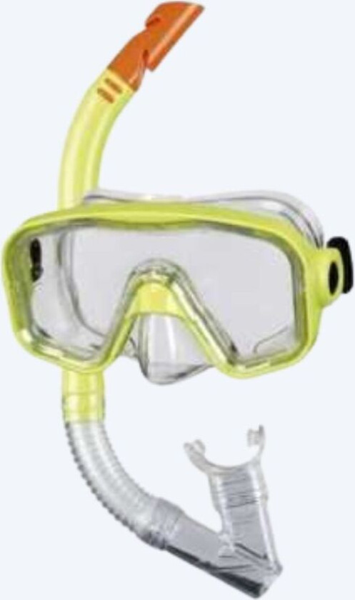 BECO-Beermann Set BAHIA, Barn, Halv ansiktsmaske, Snorkling, Polykarbonat, Gjennomsiktig, Gult, 12 år
