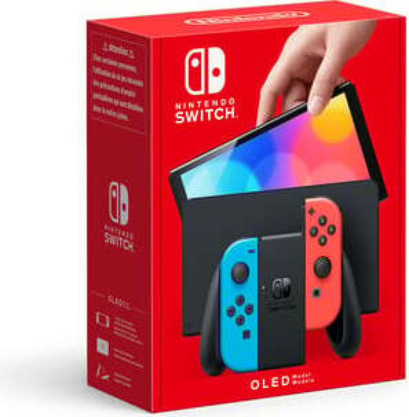 Switch Konsoll Oled - Neon Rød & Blå