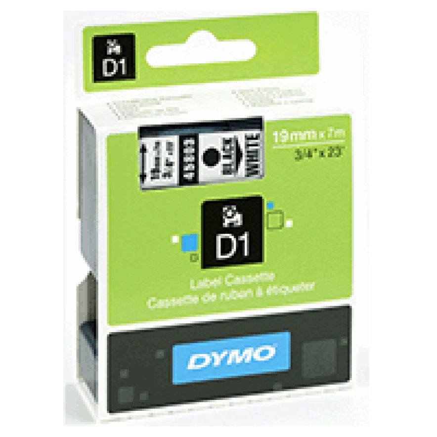 Dymo Tape D1 19mm Svart/hvit