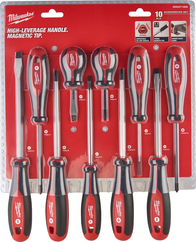 Tri-Lobe Skrutrekkersett med rundt skaft PZ1/PZ2/PH1/PH2/SL3/SL5.5/SL6.5/SL6.5/SL8