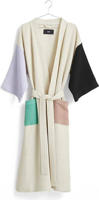 Waffle badekåpe Off white-multi one size