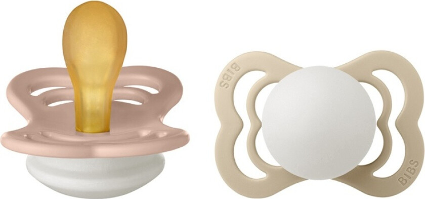 Pacifier Supreme Latex Blush Glow/Vanilla Glow Size 1 2pcs