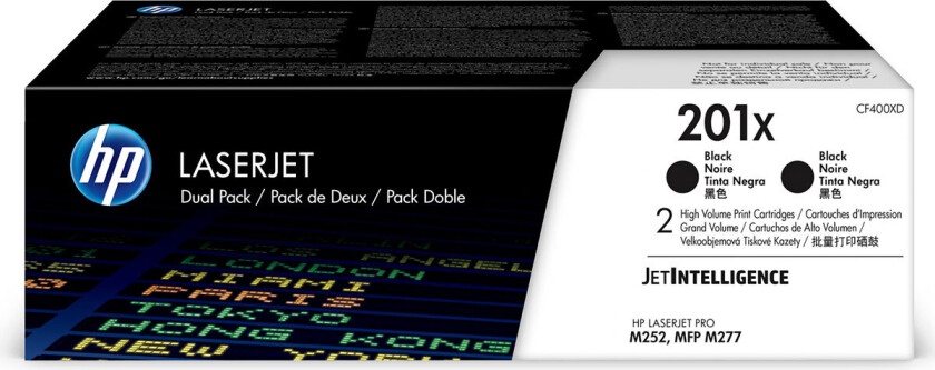 201X / CF400XD 2-Pack High Capacity Black Toner - Laser toner Svart