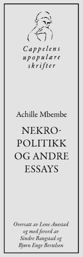 Nekropolitikk og andre essays av Achille Mbembe