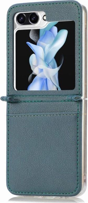 Lær deksel med kortplass Samsung Galaxy Z Flip 5 - Petrol