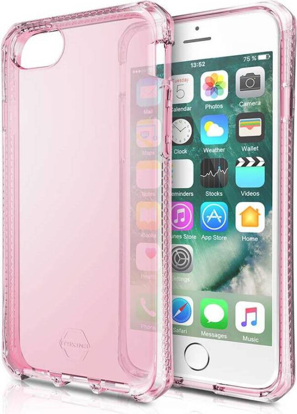 ITSKINS Spectrum Clear - Baksidedeksel for mobiltelefon - Impacthane - Lys lyserød - for Apple iPhone 6, 6s, 7, 8