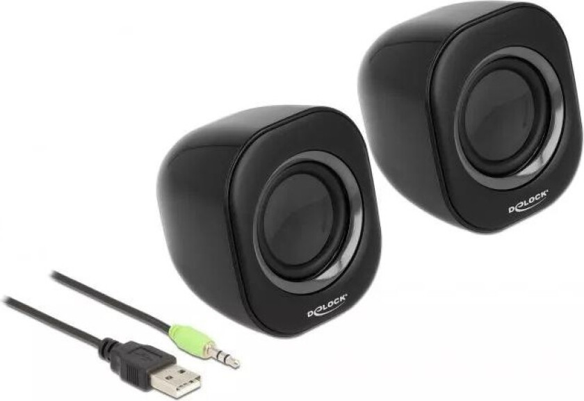 Bilde av Mini - Høyttalere - for PC - 2 watt (Total) - grå, svart
