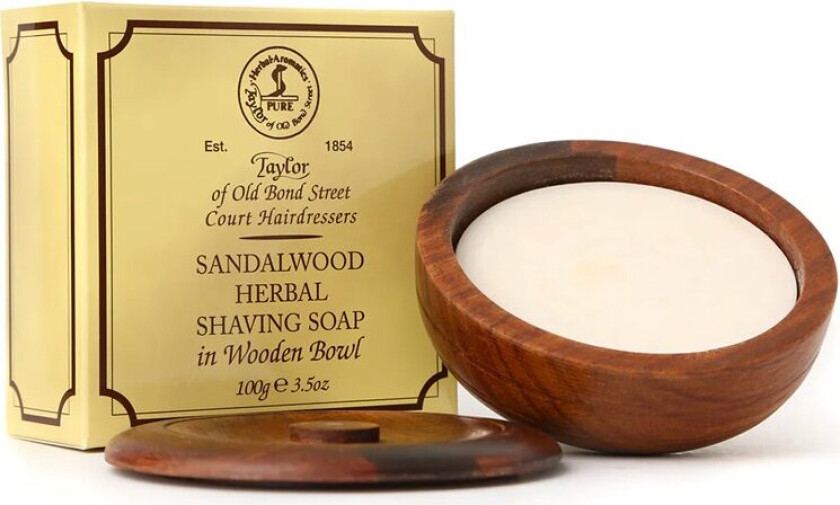 Shaving Soap Sandeltre-Wooden Bowl