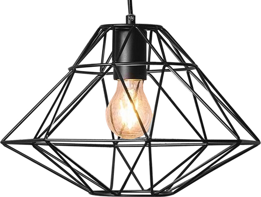 1 Lys Svart Pendel i taket Burformet Geometrisk Metall Ledning