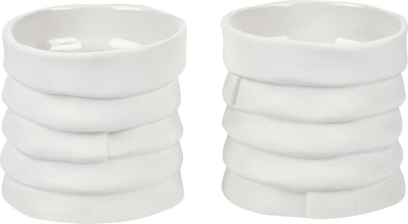 Ribbon lyslykt Ø 7 cm 2-pakning Offwhite