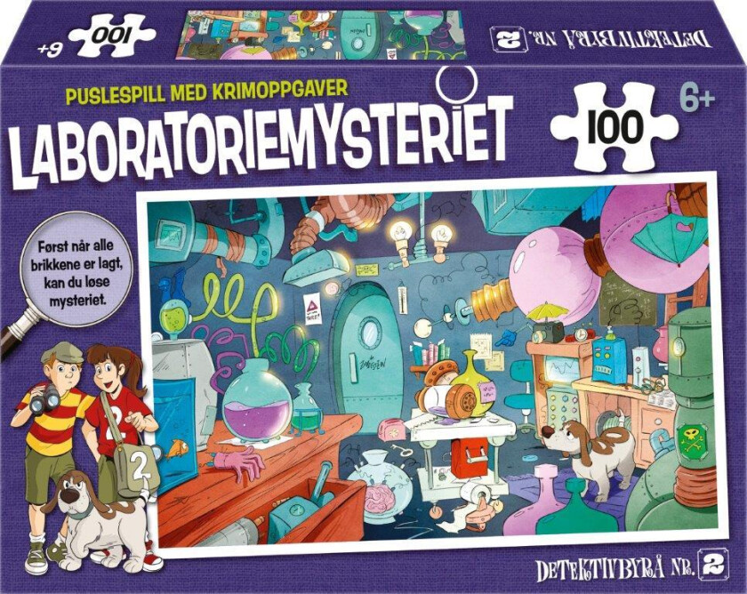 Puslespill 100 Laboratoriemysteriet m/krimoppgaver