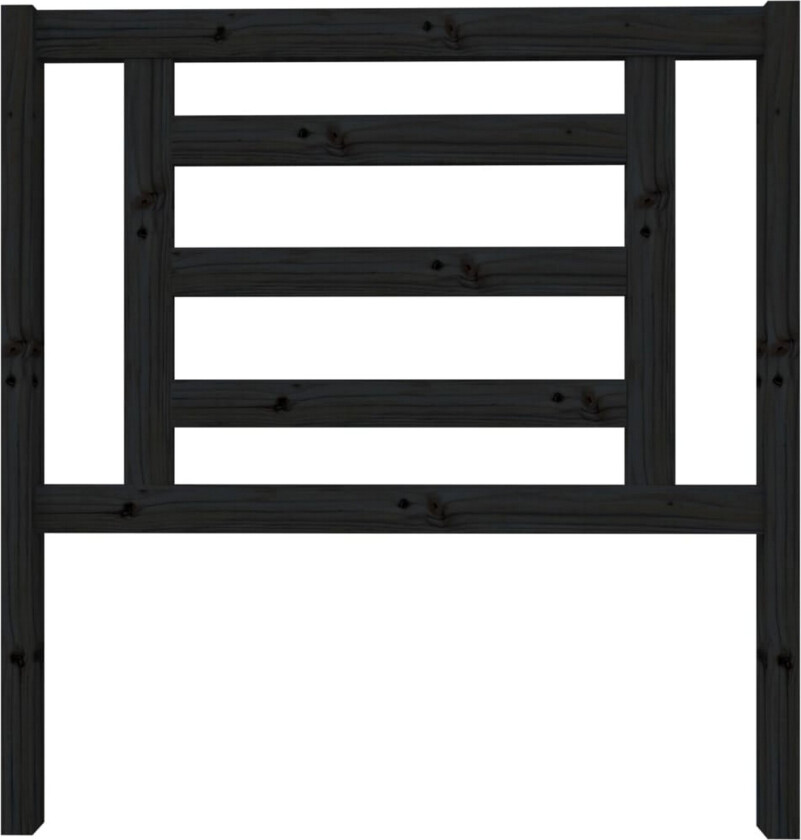 Sengegavl svart 96x4x100 cm heltre furu