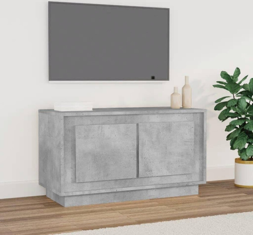 TV-benk betonggrå 80x35x45 cm konstruert tre