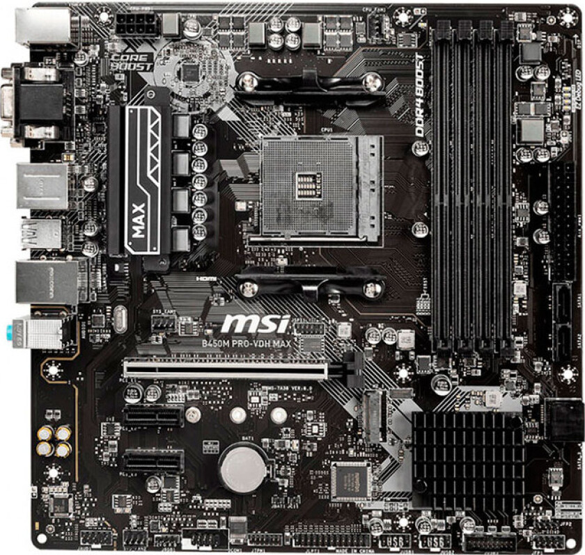 B450M PRO-VDH MAX Hovedkort - AMD B450 - AMD AM4 socket - DDR4 RAM - Micro-ATX