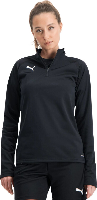 Teamliga 1/4 Zip Top W, treningsgenser dame  Black- Whit