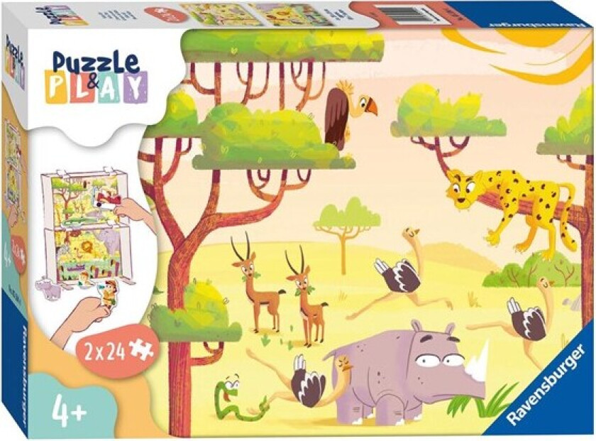 Puzzle & Play - Safari Time 2x24st. Gulv
