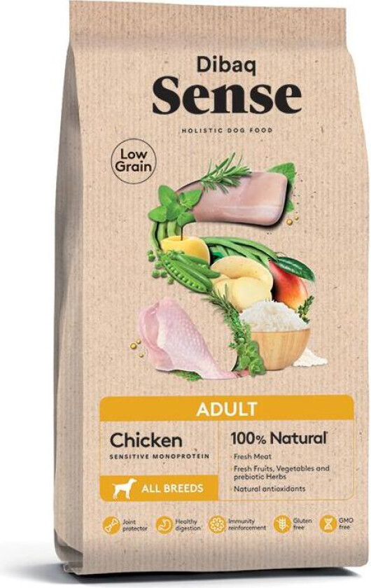 Low Grain Dog Adult Chicken All Breeds Tørrfôr til hund 12 kg