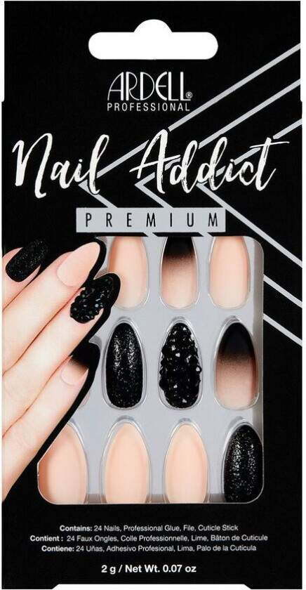 Nail Addict Black Stud & Pink Ombre