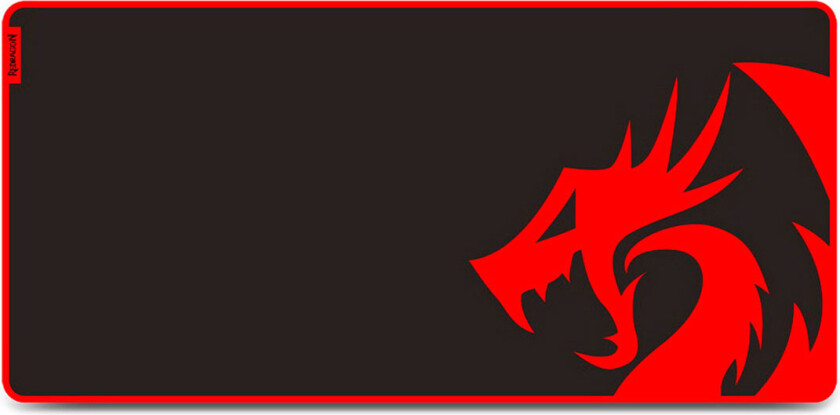 REDRAGON KUNLUN P006A, Sort, Rød, Bilde, Fiber, Gummi, Silke, Antiskliunderlag, Musematte til gaming