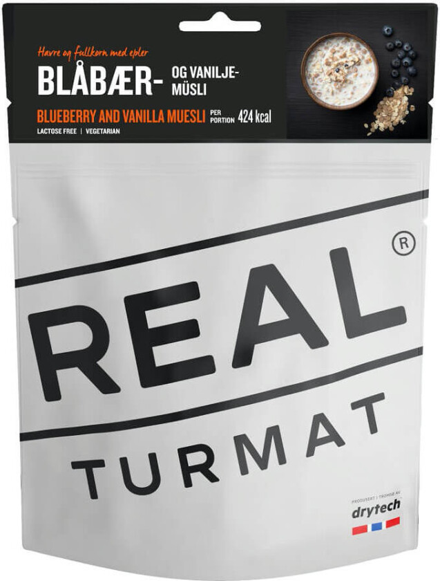 Real Turmat Real Turmat Blbr Og Vaniljemsli  Laktosefri/Vegetarisk 350gr