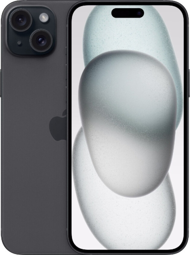 iPhone 15 Plus - 5G smartphone - dobbelt-SIM / Internminne 128 GB - OLED-display - 6.7 - 2796 x 1290 pixels - 2x bakkameraer 48 MP, 12 MP - front camera 12 MP - svart