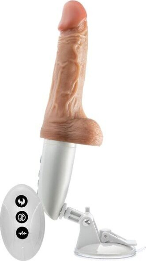 Thrusting, Vibrating & Warming Dildo 17,5 cm Vibrerende dildo