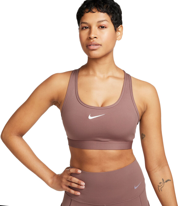 Swoosh Medium Support Padded Sports Bra Smokey Mauve/White XL