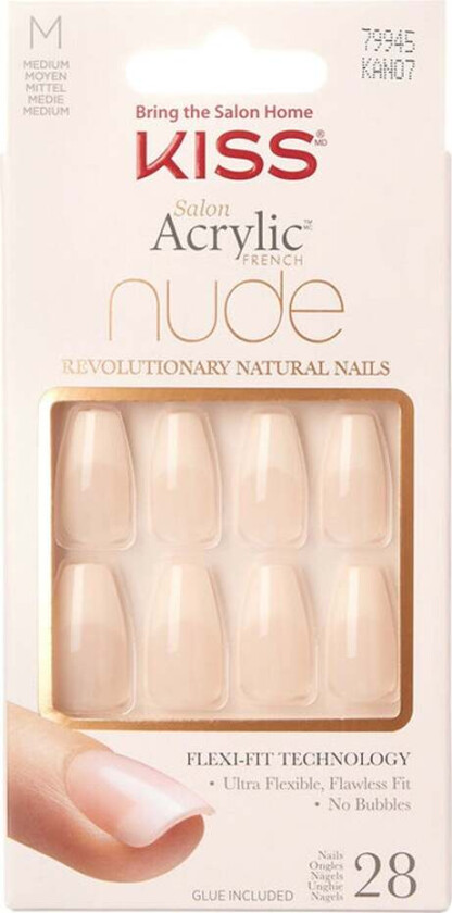 Kiss Salon Acrylic French Nude Revolutionary Natural Nails Medium Lela