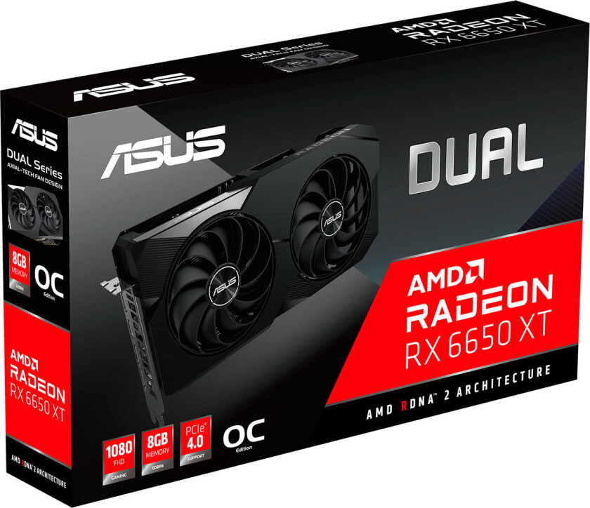 Dual -RX6650XT-O8G AMD Radeon RX 6650 XT 8 GB GDDR6