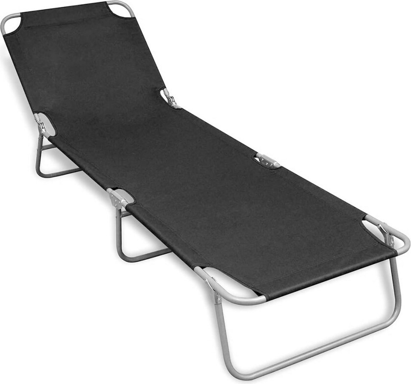 Sammenleggbar solseng pulverlakkert stål svart